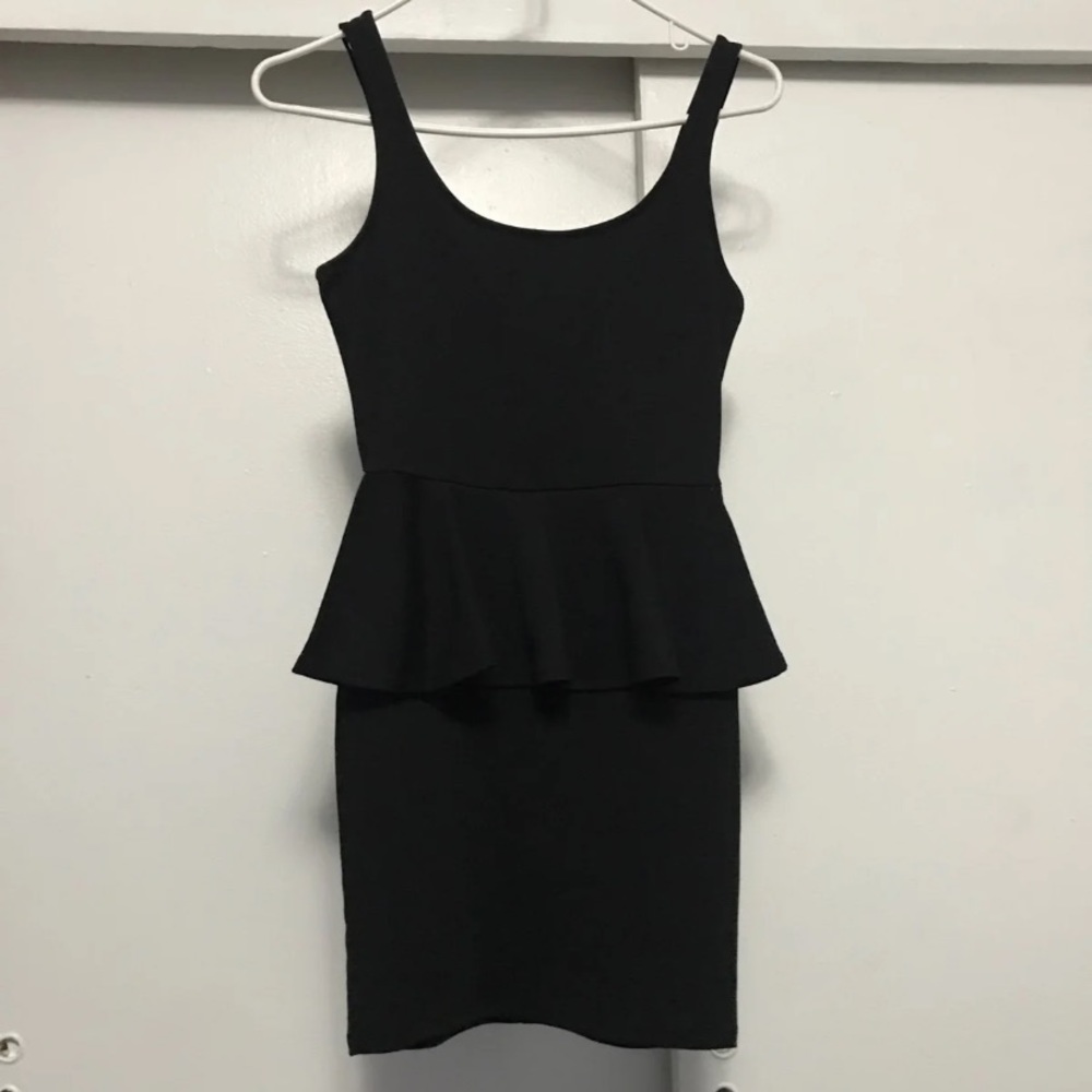 Black peplum dress